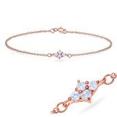 CZ Setting on Flower Bracelet BRS-572-RO-GP